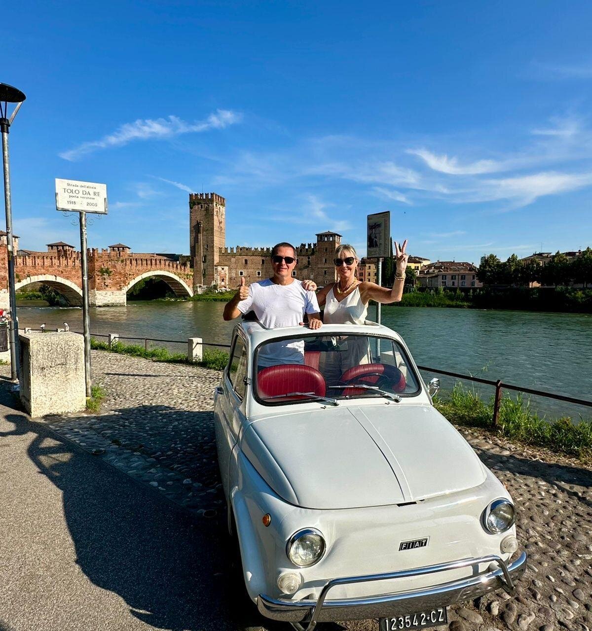 Alla scoperta di Verona a bordo di una Fiat 500 d'epoca