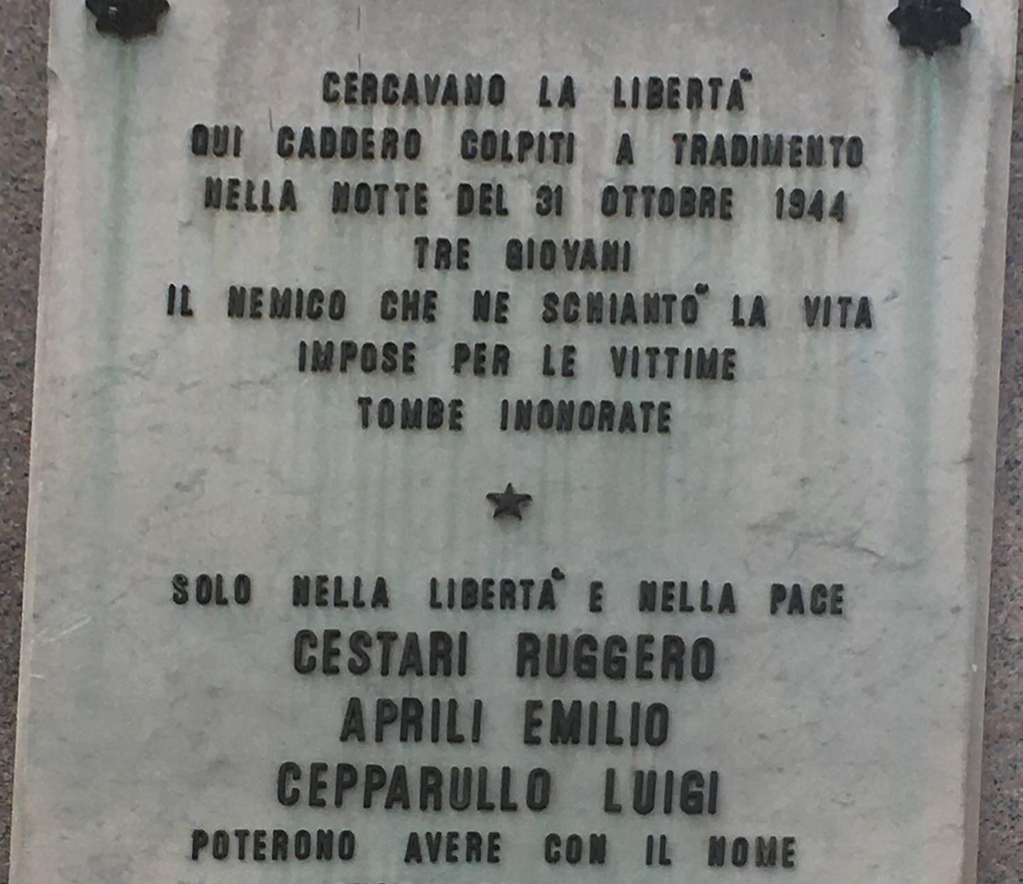 Targa in via Marconi